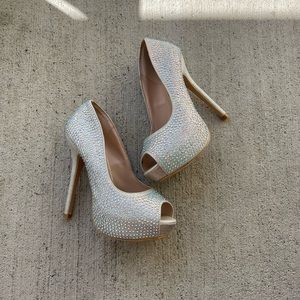 Bella Luna SilverRhinestone Platform Stiletto Pump